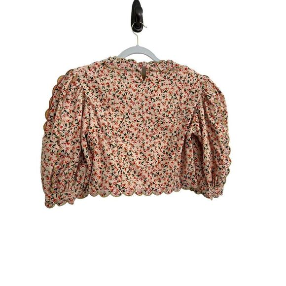 CeliaB Cedar Floral Print Corduroy Top Cropped Multicolor Women's Medium - Picture 9 of 11